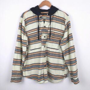 NWT ORIGINAL USE Hooded Jacket XS Button Long Sleeve Flannel Stripe Casual